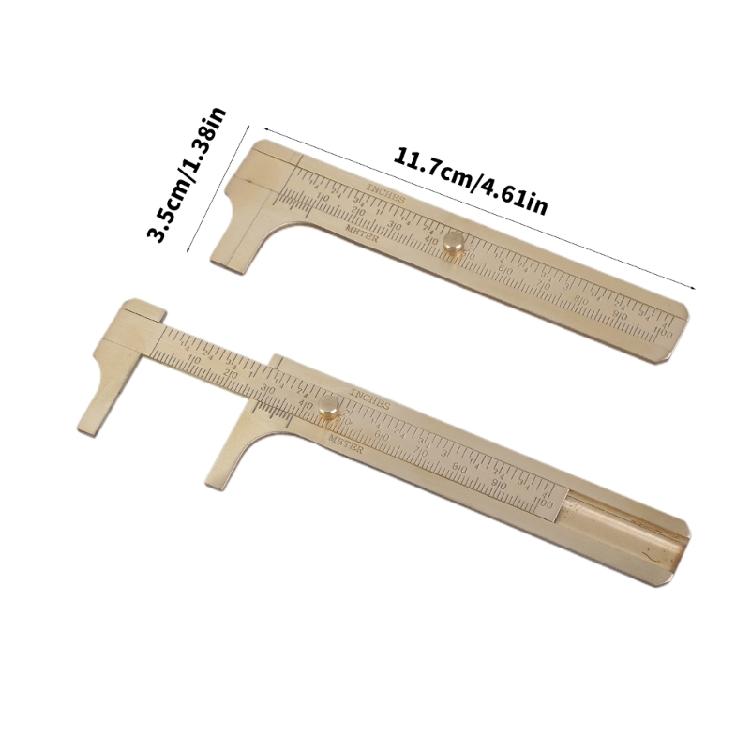 Set Of 2 Hand Brass Vernier Calipers with Clear Double  Scale Display Rustproof Measuring Tool for Small Item Measurement