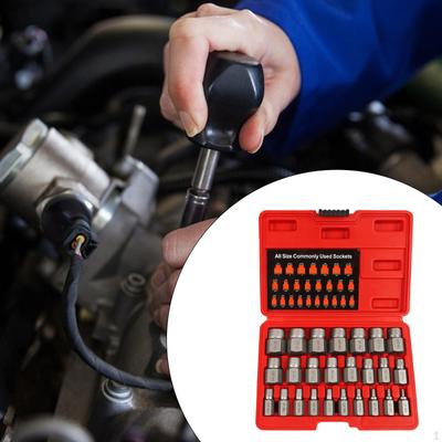 25Pcs Damaged Screw Extractor Set with Storage Box for Automobile Repair Sturdy Accessories Hex Head