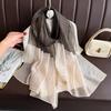 Brand Women Silk Scarf Female Stripe Foulard Femme Pashmina Shawls And Wrap Big Size Scaves Beach Towel Bandana Muslim Hijab