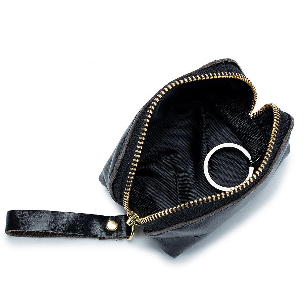 Multifunctional change bag zipper women's simple solid color, European and American retro men's storage coin bag change bag mini