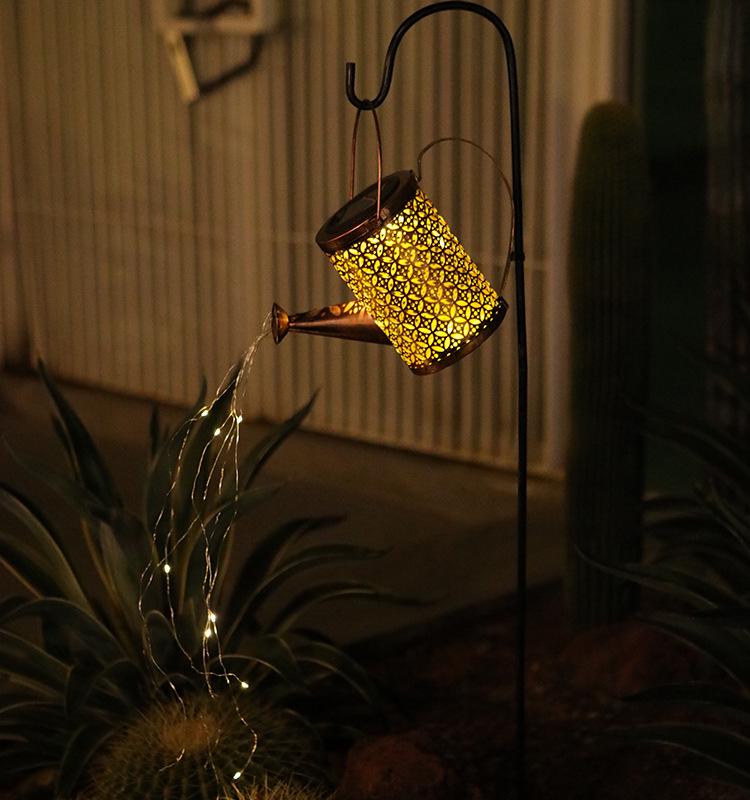 Angel Garden Outdoor Solar Courtyard Light - Copper Coin Kettle Design