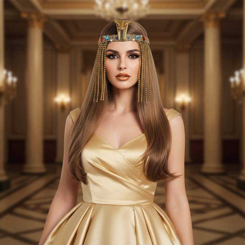 Detailed Cleopatra Headpiece Plastic Crowns For Cosplay Event Themed Celebrations Comfortable Wear