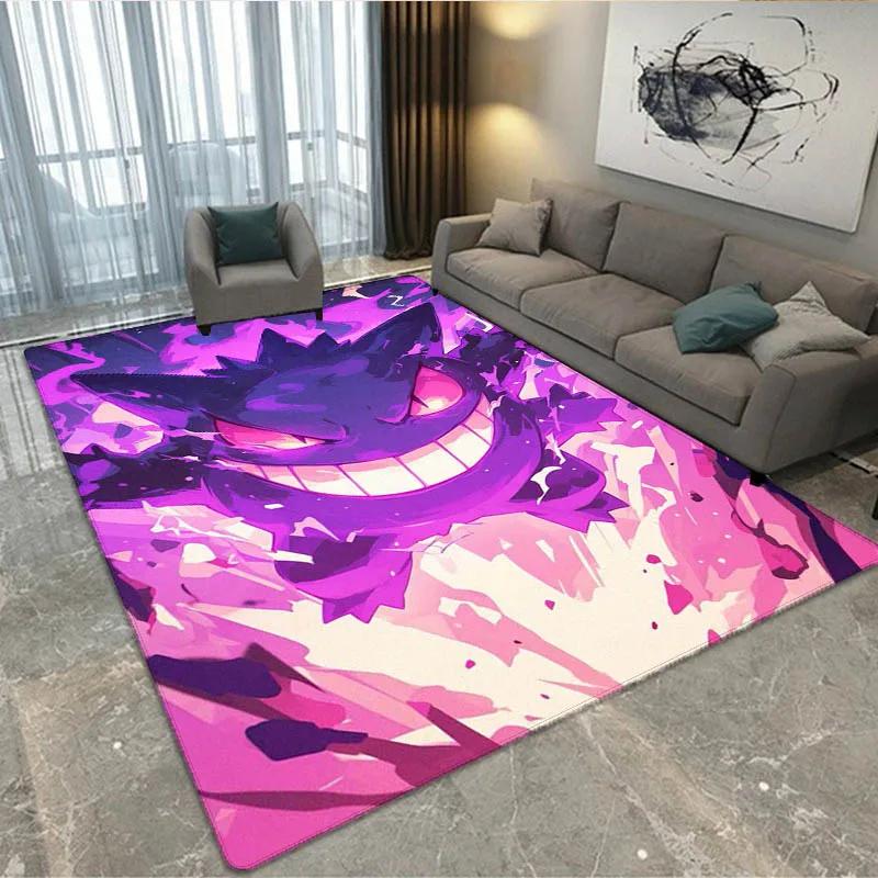 3D Pokémon Cute Gengar printed Carpet Living Room Bedroom Carpet Non-slip carpet home bedroom decor area rug Birthday Gift