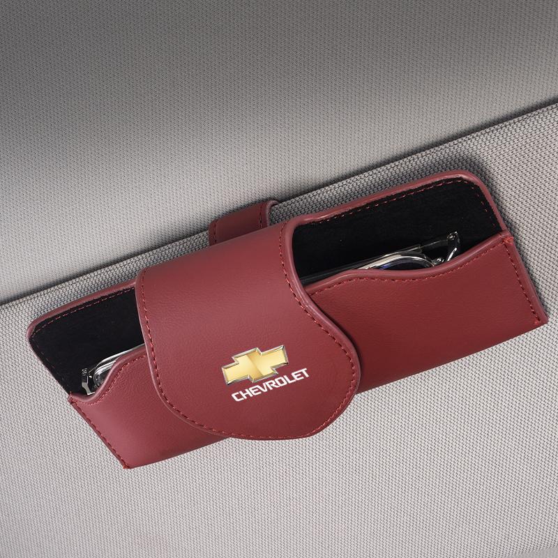 Car Interior Accessories Sun Visor Sunglasses Storage Box For Chevrolet Bolt Spark Tahoe Z71 Aveo Impala Lacetti Malibu Sail SS