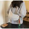 Korean version of simple nylon shoulder bag new foreign style plaid dumpling bag versatile casual light messenger bag women