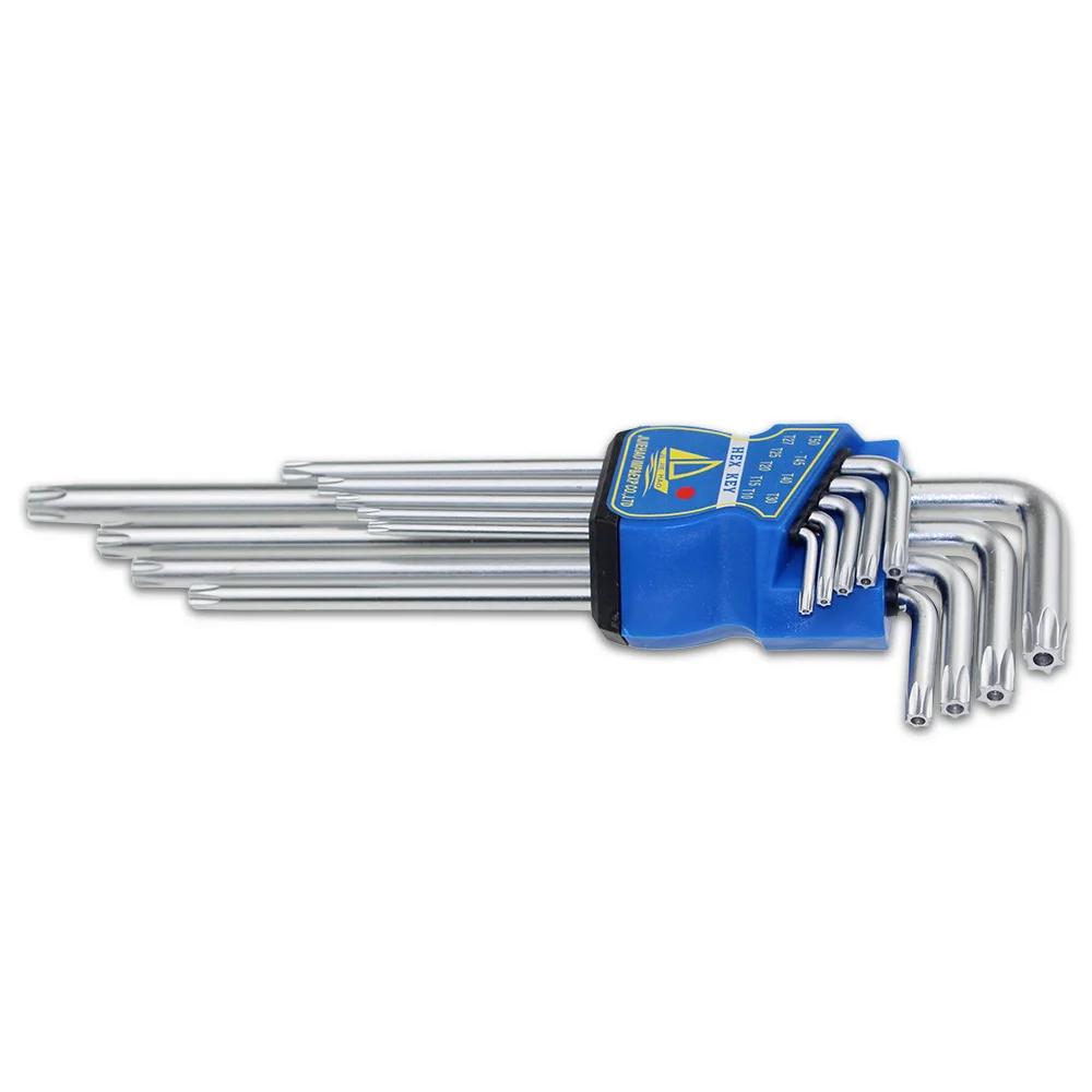 Durable Metric Short Long Arm Chrome Vanadium Key Set Star Wrench Hand Tool Screwdriver T10 T15 T20 T25 T27 T30 T40 T45 T50