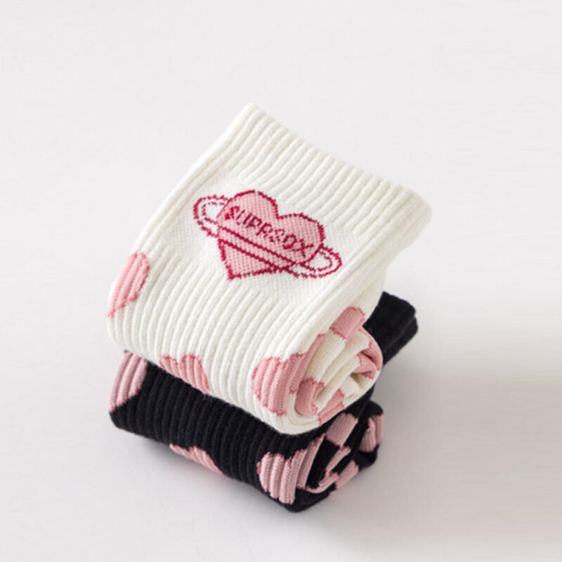 Cloni Black Pink Heart Compression Socks