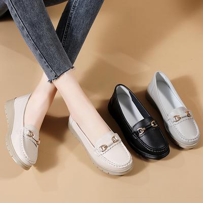 Γυναικεία Μοκασίνια Penny Loafers Casual Λευκά Παπούτσια Νοσοκόμας Peas Soft Flats Καλοκαιρινά παπούτσια οδήγησης για γυναίκες