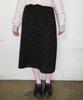Ronron Pointelle Knit Long Skirt Black