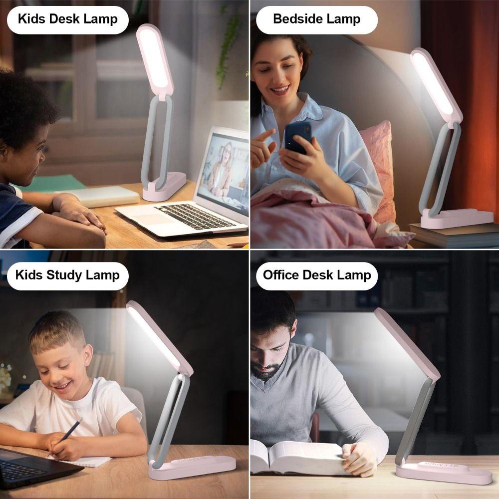 Foldable LED Desk Lamp 3 Brightness Dimmable Reading Lamp Portable Eye Protection Light