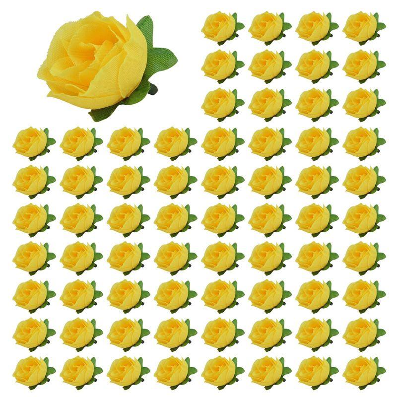 

CYCLI-Yellow Fabric Silk Artificial Rose Flower Heads For Decoration Pack Of 150Pcs жёлтый