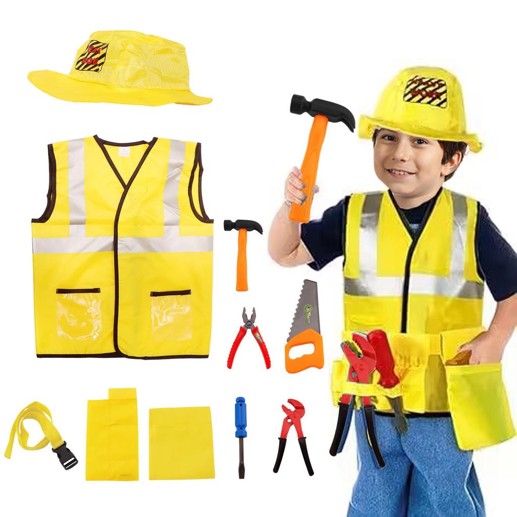 Police Officer Costume for Kids Boys Girls Costume Cop Uniform Outfit Role Play with Toys Accessories,  Kid Costume Dress Up