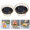Metal Iron Wire Serving Tray, Table Organizer Bread Rack Bowl Household Single Tier Cake Stand
