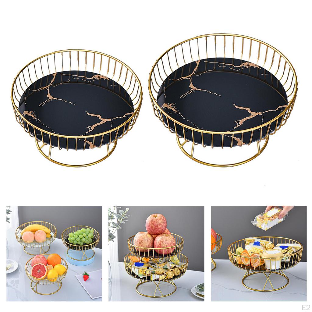 Metal Iron Wire Serving Tray, Table Organizer Bread Rack Bowl Household Single Tier Cake Stand
