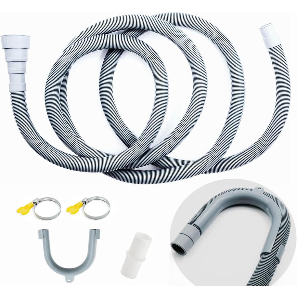 Washing Machine Drain Hose,10 FT Universal Washer Drain Hose Extension Kit with U-Bend Hose Holder and 2 Hose Clamps, Fits for 3/4 To 1-1/2