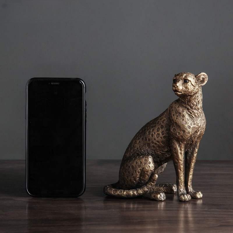 Europäische Vintage Panther Statue Tierfigur Leopard Jaguar Skulptur Haus Wohnzimmer Büro Dekoration Geschenk
