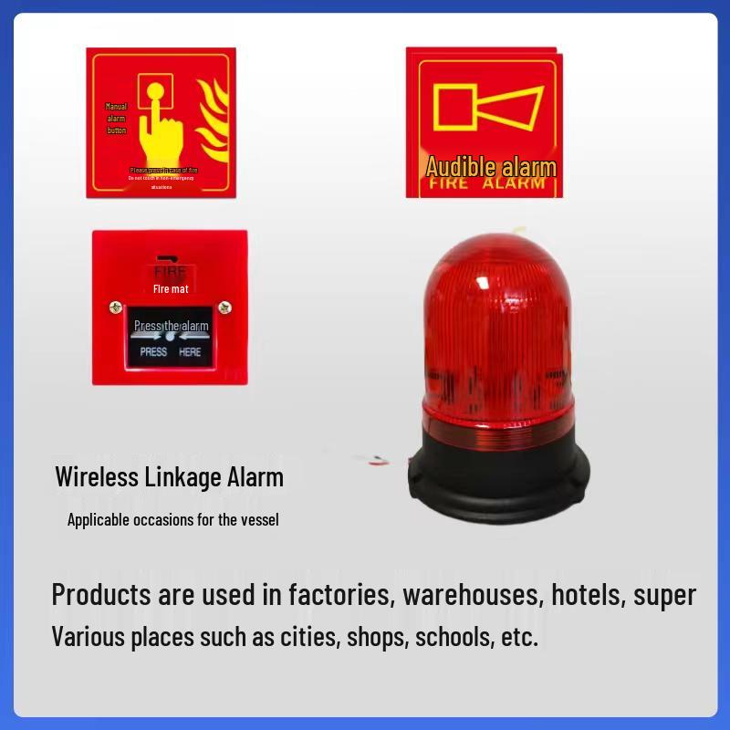 One-Key Wireless Fire Alarm with Sound and Light for Multi-Story Escape