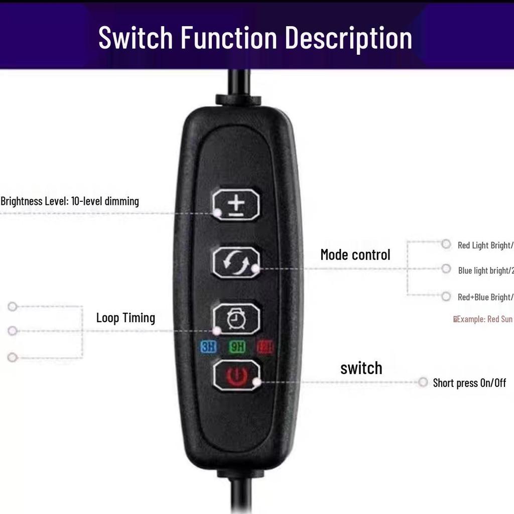 USB Mini LED Aquarium Light - Full Spectrum Algae Control, Tri-Color, Timer, Spotlight for Fish Tanks and Aquatic Plants