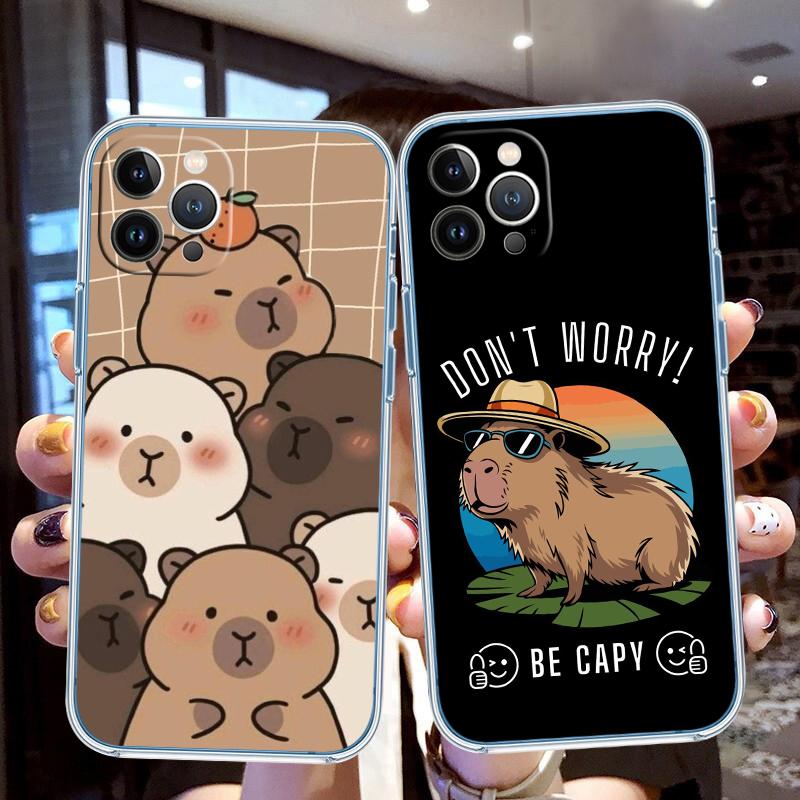 LO19 Cartoon-Capybara-Hülle für Motorola E13 E15 E20 E22 E22I E22S E30 E32 E40 E7 E7I G Plus Power Play Stylus G22 G14