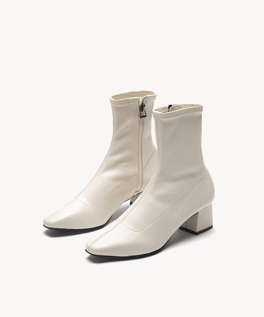 Mishuu Somuch Square Sock Boots_Cream