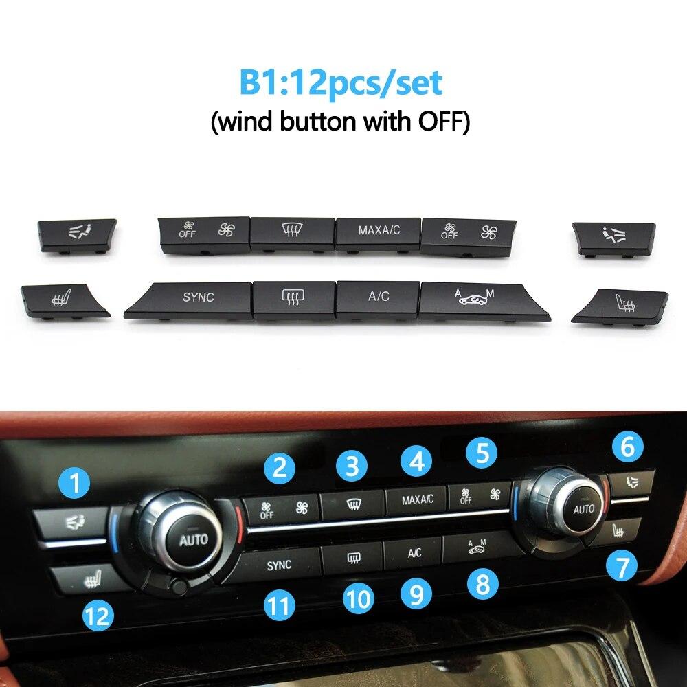11/12/14pcs Dashboard Air Conditioner AC Button Heater Switch Cover For BMW 5 6 7 Series X5 X6 F10 F18 F06 F12 F01 F02 F15 F16