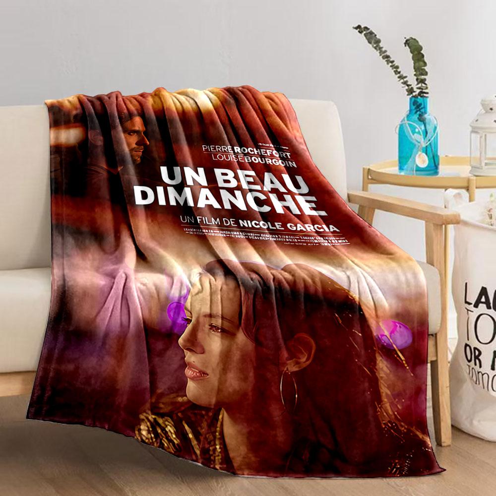 French Film Poster Design Blanket for All Seasons Blanket Lunch Break Throw Gift