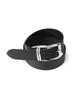 Hallen (W) Wide Silver Two Line Fake Leather Belt (T029_Black)