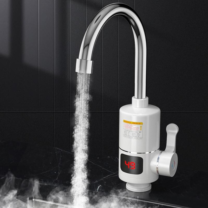 Electric Kitchen Water Heater Tap LCD Digital Instant Heating Water Faucet Heater Waterproof Hot Cold Mixer Tap Kitchen Supplies