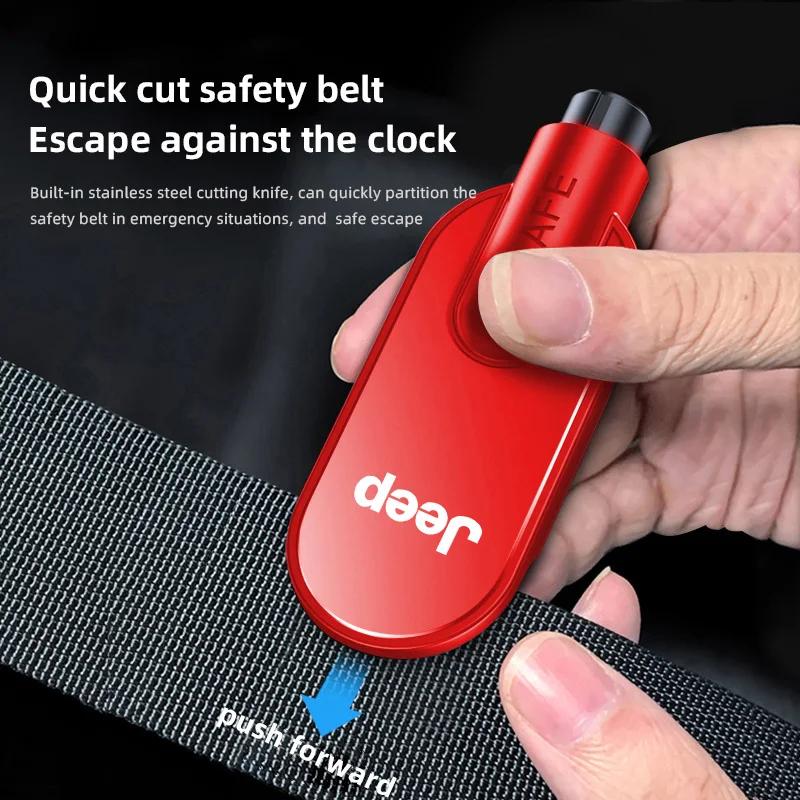For Jeep Car Window Breaker Emergency Hammer Seatbelt Cutter Escape Tools For Jeep Grand Cherokee Wrangler JK Gladiator Compa