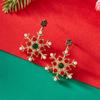 Snowflake Drop Earrings Crystal Zircon Pearl Ear Jewelry Christmas Stud Earrings  For Women Girl