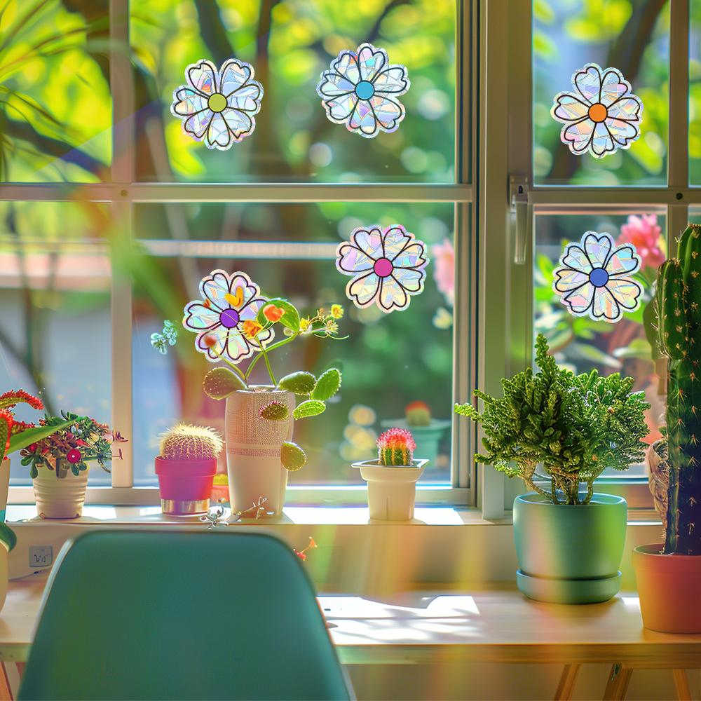 Simple and Colorful Small Flower Stickers for Home Beautification and Decoration of Glass Windows