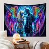 VIKAMA Starry Sky Neon Angel Devil Tapestry Bohemian Style Bedroom Living Room  Dormitory Wall Hanging Room Decor
