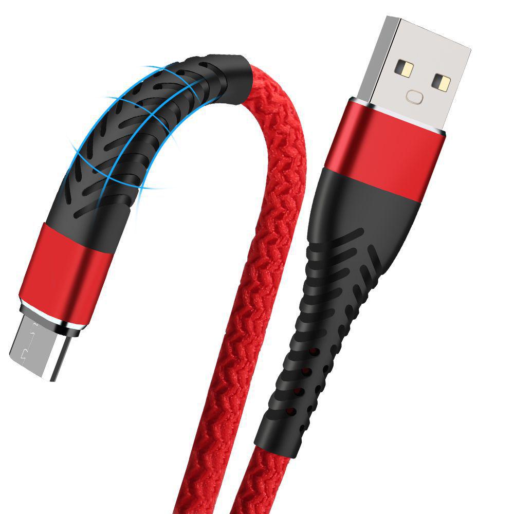 2.4A Fast Charging Long Tail Needle Weave Cable for Apple, Huawei, Xiaomi, Type-C, Android Devices