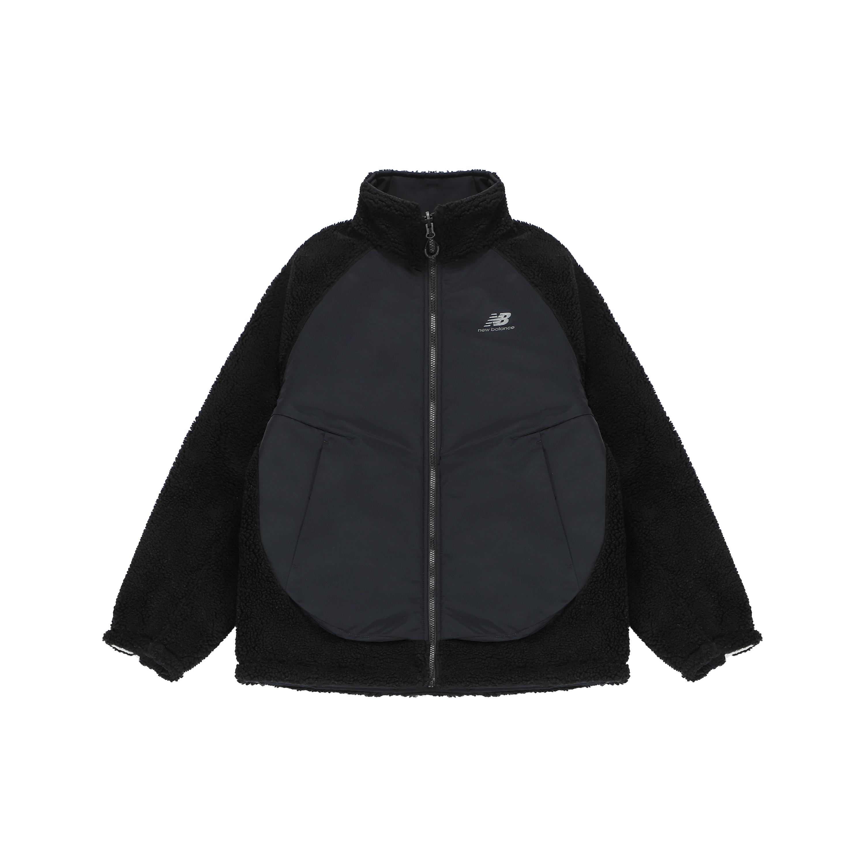 New Balance Бархатные куртки Унисекс Черный Воротник-стойка Умеренный 6DC39703-BK S