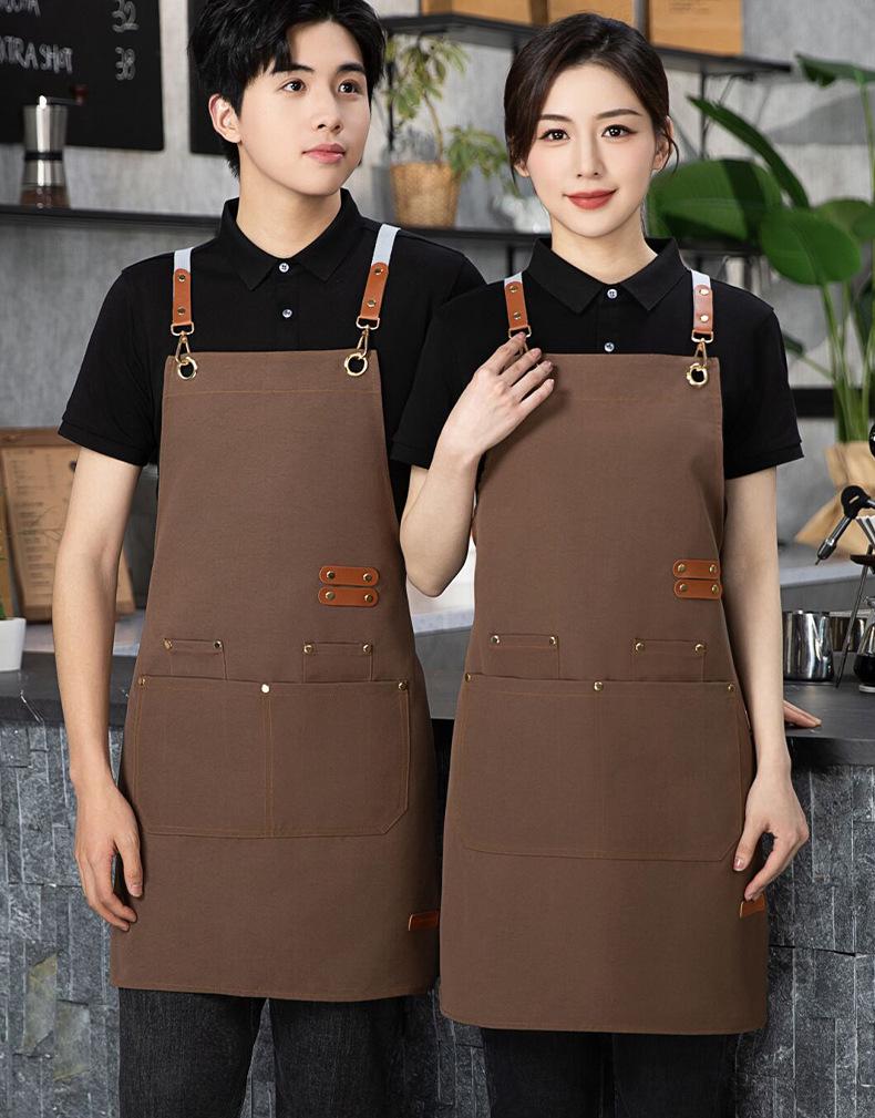 Custom Waterproof Dirt-Resistant Canvas Apron for Catering and Kitchen Workwear