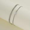 2PCS Simple Fashion Stainless Steel Bracelet Set for Couple Unisex Women Men Lover Crystal Heart Silvery Chain Bracelets Jewelry