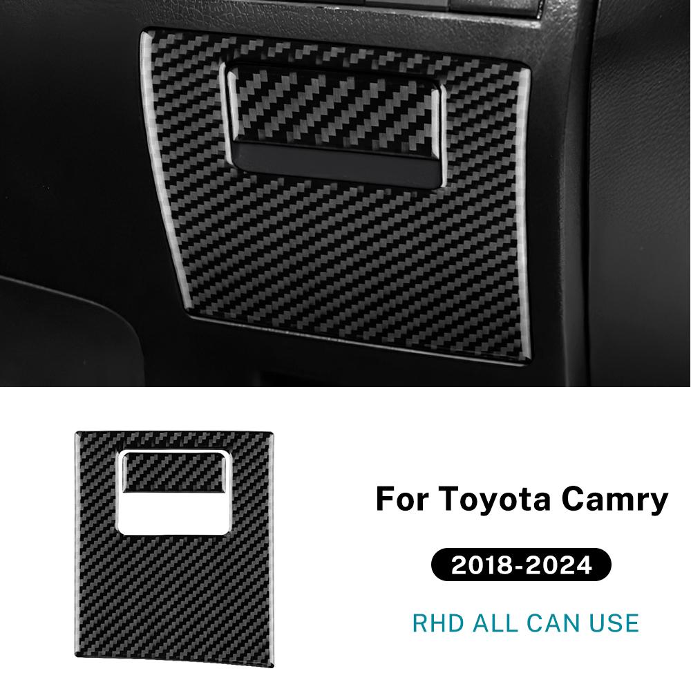 Real Soft Carbon Fiber For Toyota Camry 2018 2019 2020 2025 2025 2025 2025 LHD RHD Car Driver Side Storage Box Handle Panel Trim