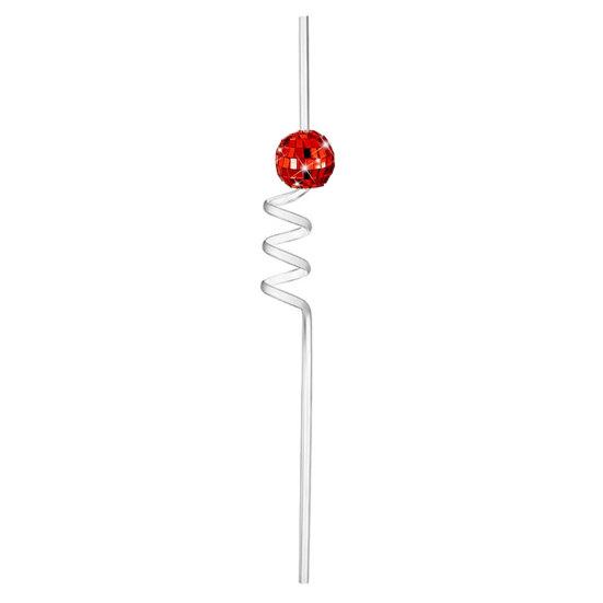 6Pcs/Set Disco Straws Disco Ball Distinctive Reflective Mirror Spiral Shape Disco Party Decorations Bachelorette Straws Cup Accessories