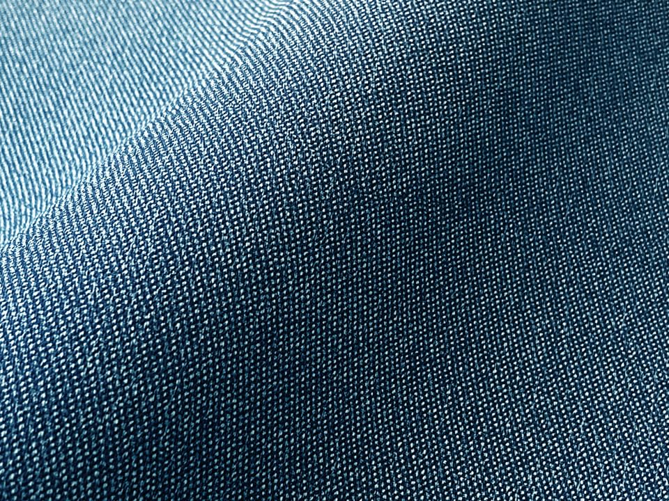 stretchable synthetic leather fabric dark 122 x 44 cm Flame-retardant, [Denim-like, blue]