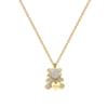 Love Bear Minimalist Wind Stove Real Gold Necklace Female Collarbone Chain Accessories