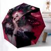 1pc Gothic Devil Girl Design Automatic Opening/Closing Umbrella with Cross Pendant, Portable Folding Design, Outdoor for Fans, Travelers, Daily U
