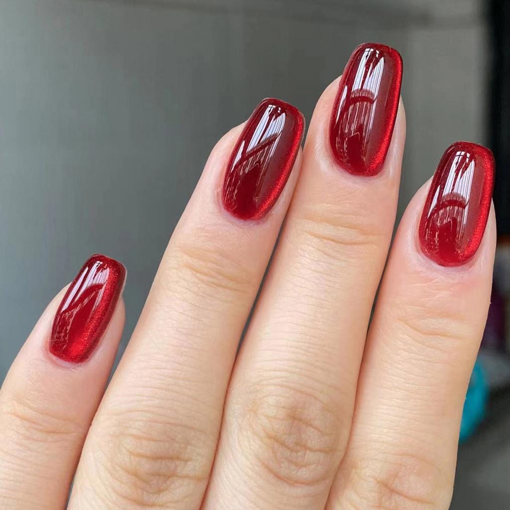 Medium Short False Nails Cat Eye Press On Nails Full Cover False Nails False Nails Tips Acrylic Nails Manicure Supplies