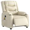 Electric Massage Chair Cream Faux Leather