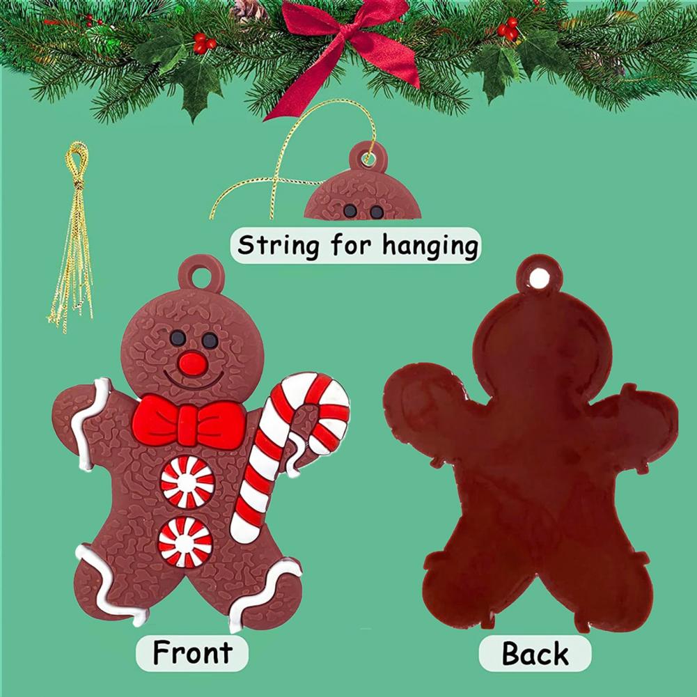 Small Gingerbread Man Pendant Cute Christmas Tree Decorations Gingerbread Man Christmas Ornaments Set Santa for Xmas for Holiday
