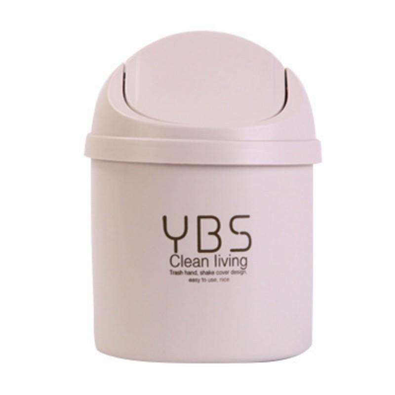 Mini Tischmülleimer aus Kunststoff Haushalt Küche Schreibtisch mit Deckel Mülleimer Wohnzimmer Schreibtisch Sonstige Aufbewahrung Mini Mülleimer