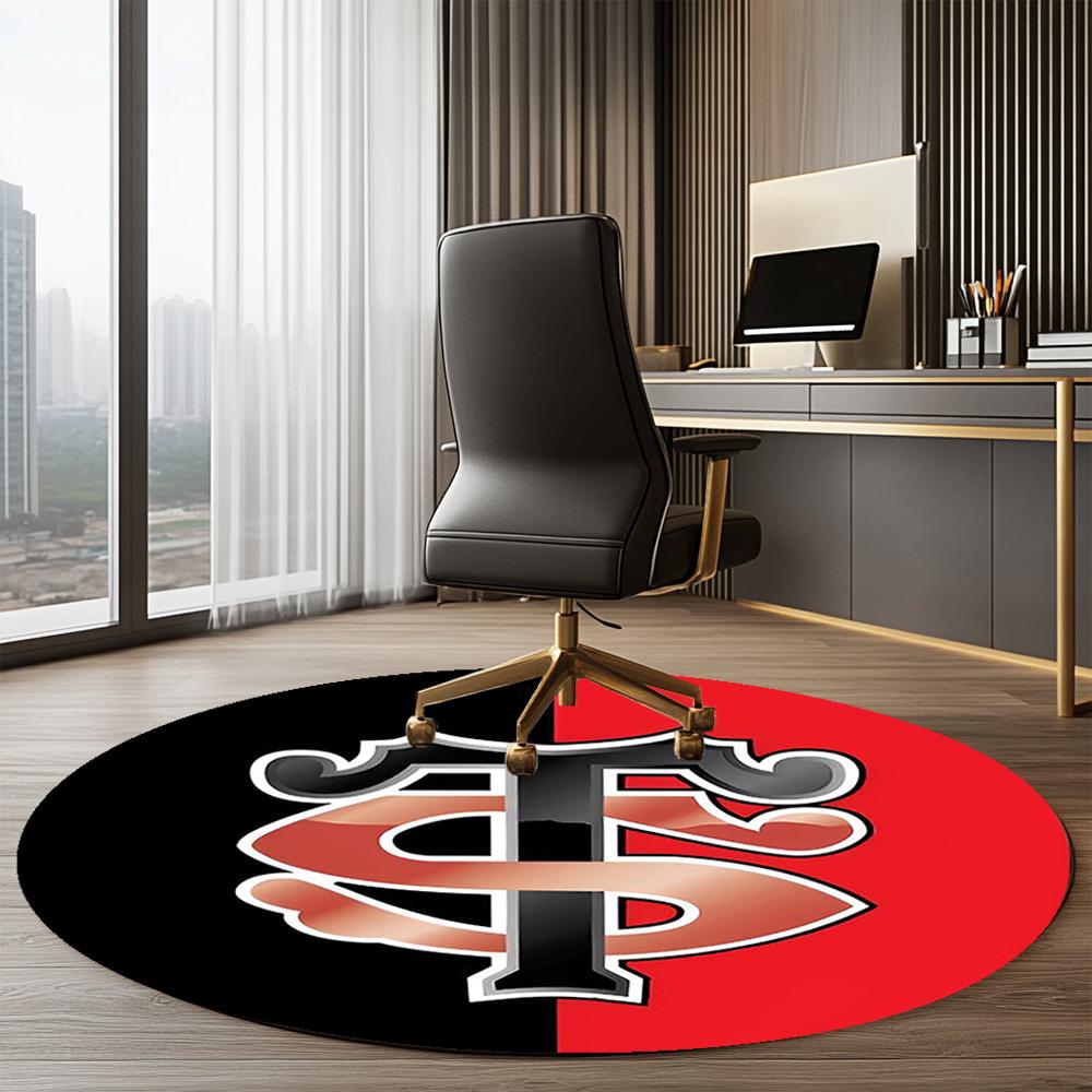 Stade Toulousain Printed Round Rug Carpet Chair Rug Area Rug Entryway Doormats,for Office Chair Living Room Bedroom Kitchen Room.