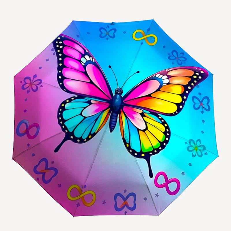 

1pc Butterfly, Infinity Symbol Automatic Open/Close Umbrella, Compact Travel Umbrella, 8-Rib Sturdy Frame - Ideal Gift for Friends yy251118016
