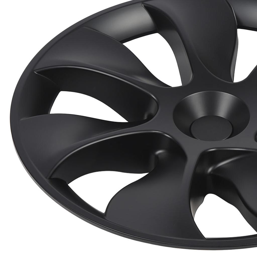 4PCS 19in Wheel Hub Cap Whirlwind Style Sporty Wheel Rim Cover Replacement For Tesla Model Y 2020 To 2023 Matte Black