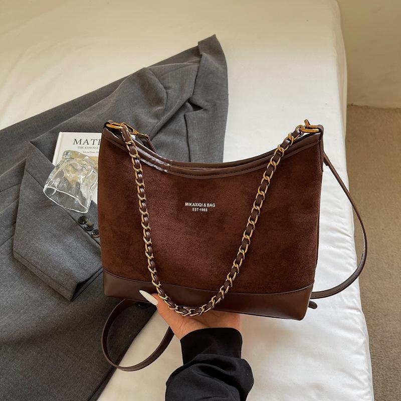 

Замшевая сумка-тоут женская модная ретро сумка через плечо большой вместимости для поездок на работу и учебу