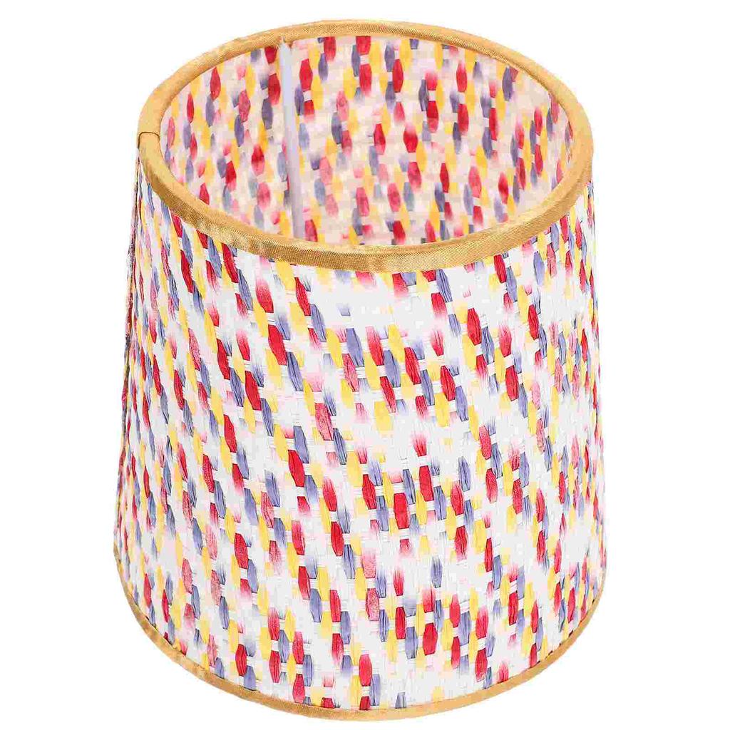 Pendant Light Shades Only Pvc Fabric Lampshade Shell Bedroom Colorful Woven Tapered